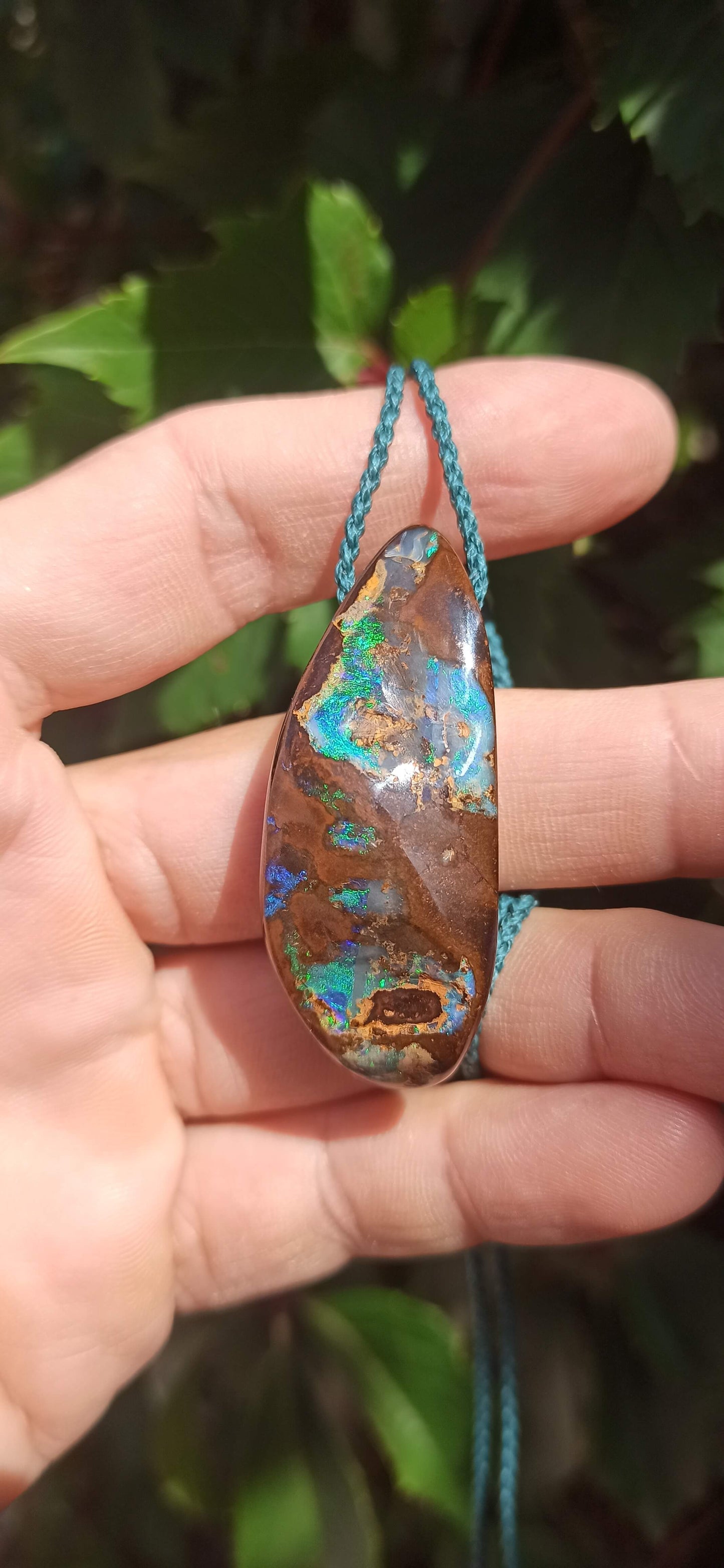 Pendentif Opale Boulder d'Australie, pièce unique