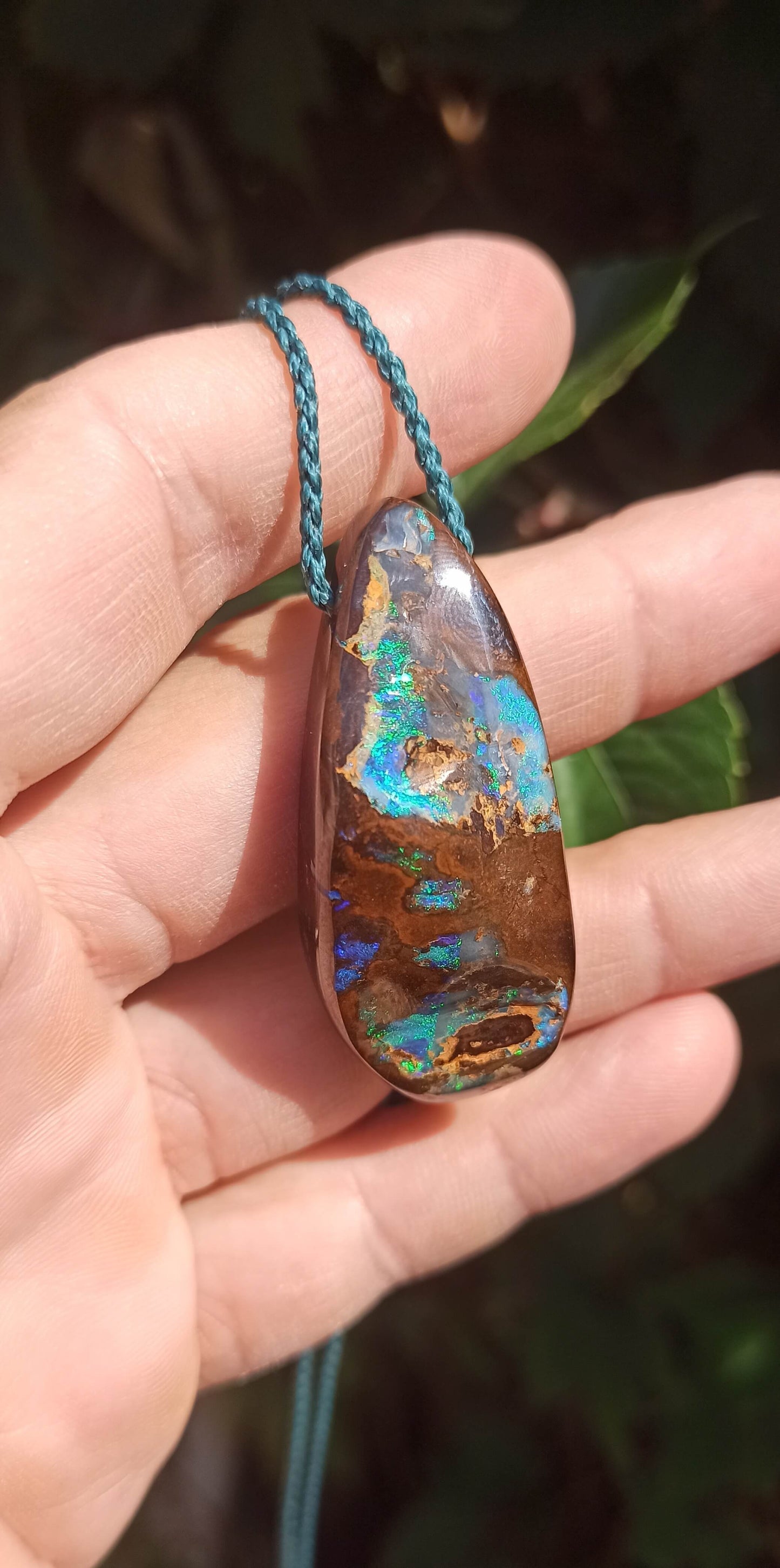 Pendentif Opale Boulder d'Australie, pièce unique