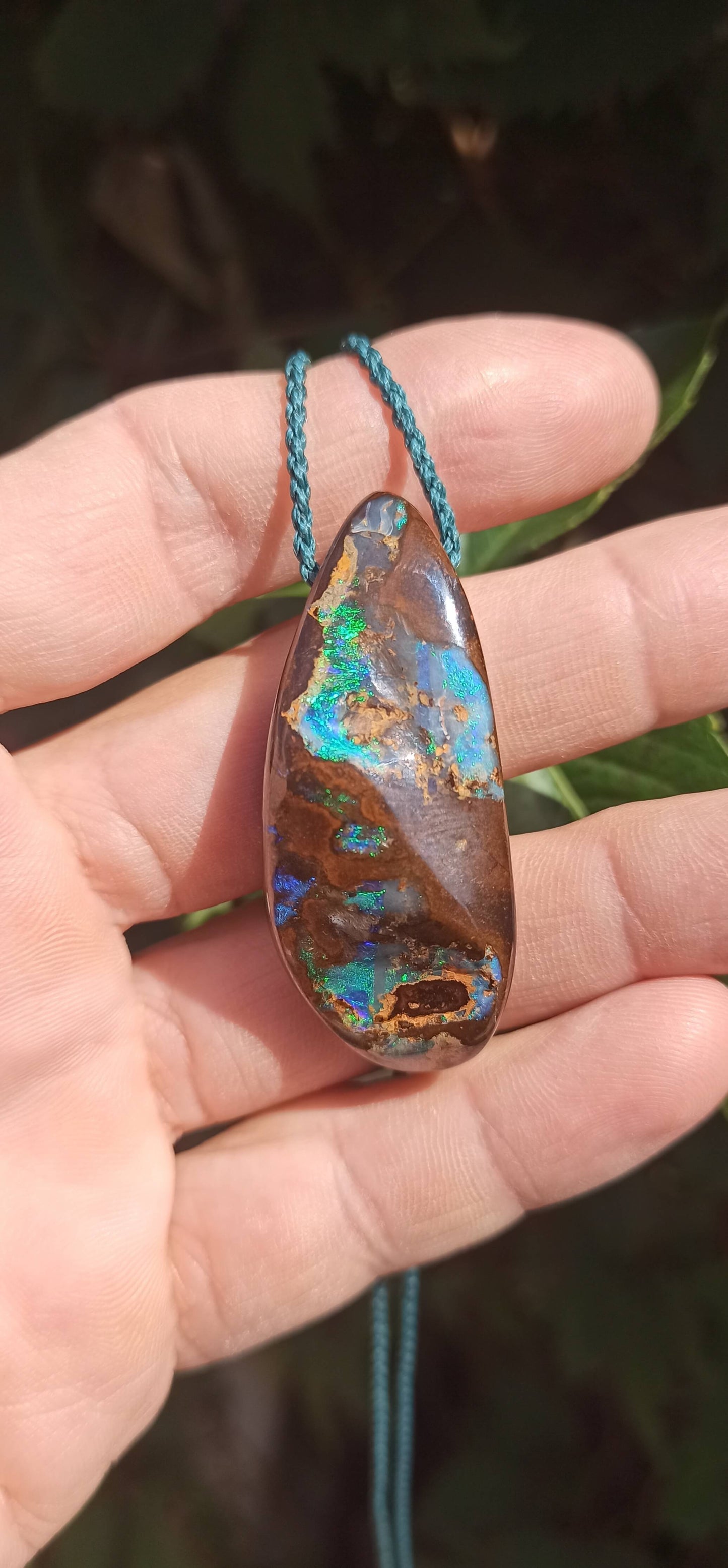 Pendentif Opale Boulder d'Australie, pièce unique