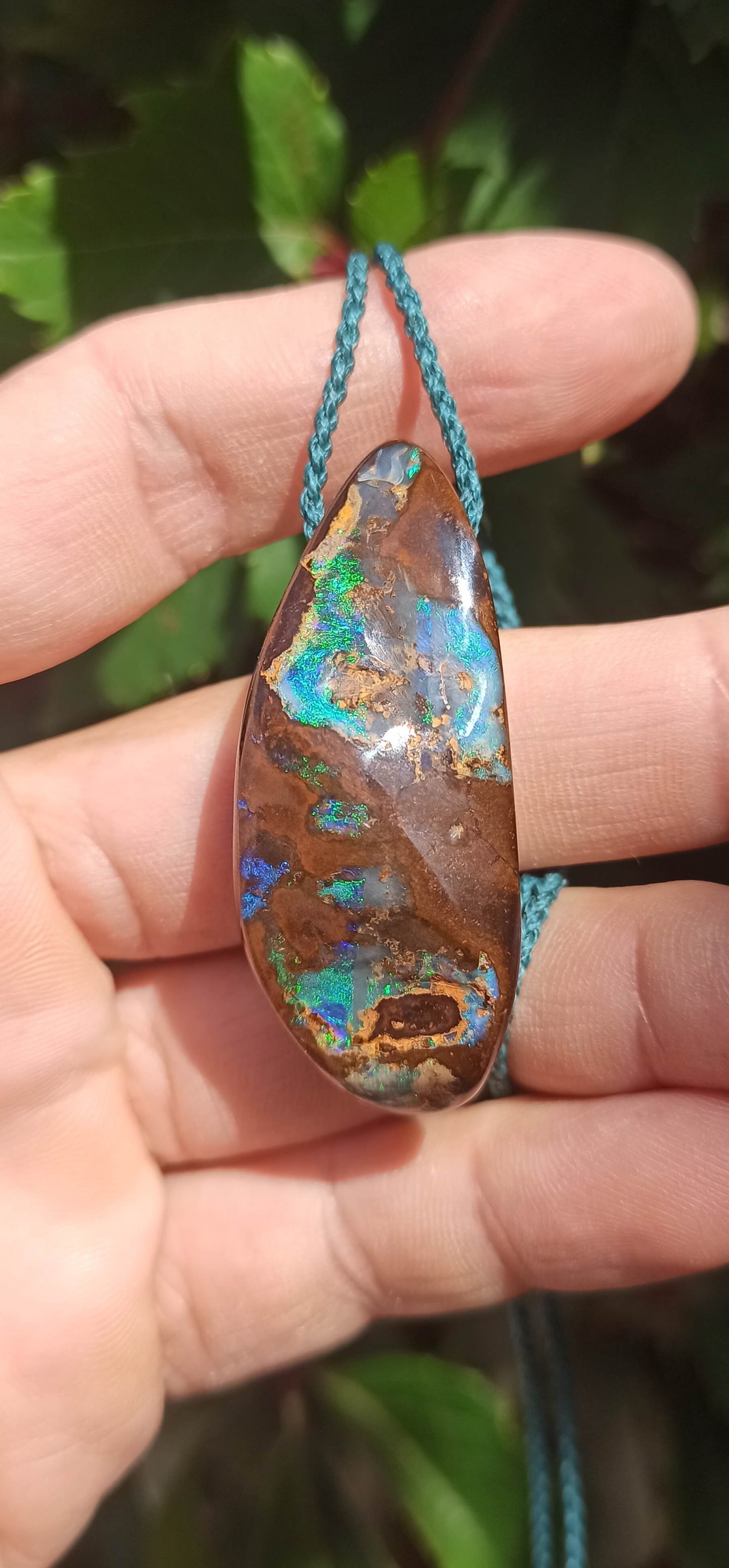 Pendentif Opale Boulder d'Australie, pièce unique