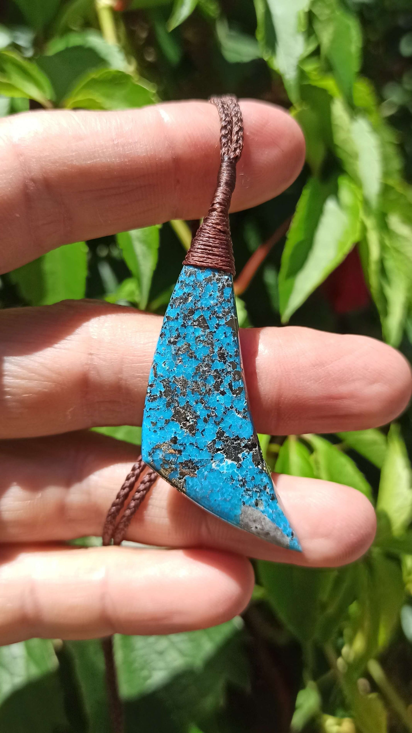 Pendentif Turquoise Perse avec inclusions de Pyrite