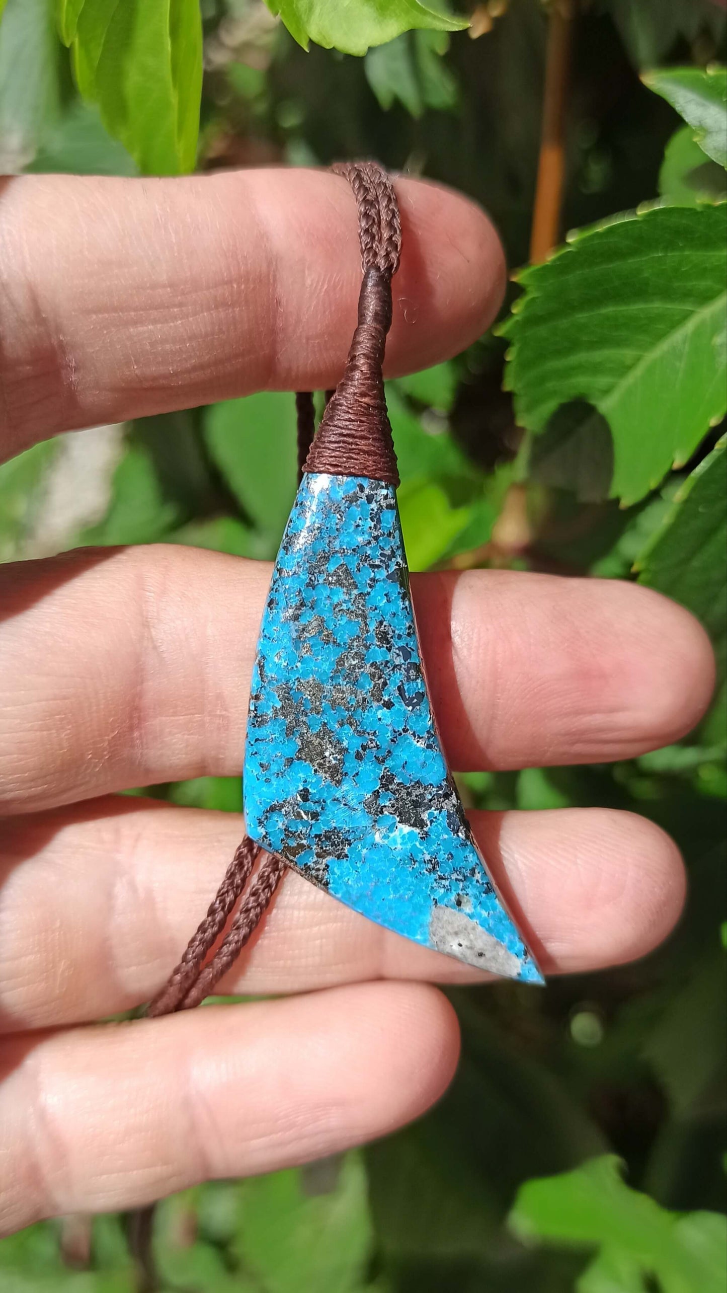 Pendentif Turquoise Perse avec inclusions de Pyrite