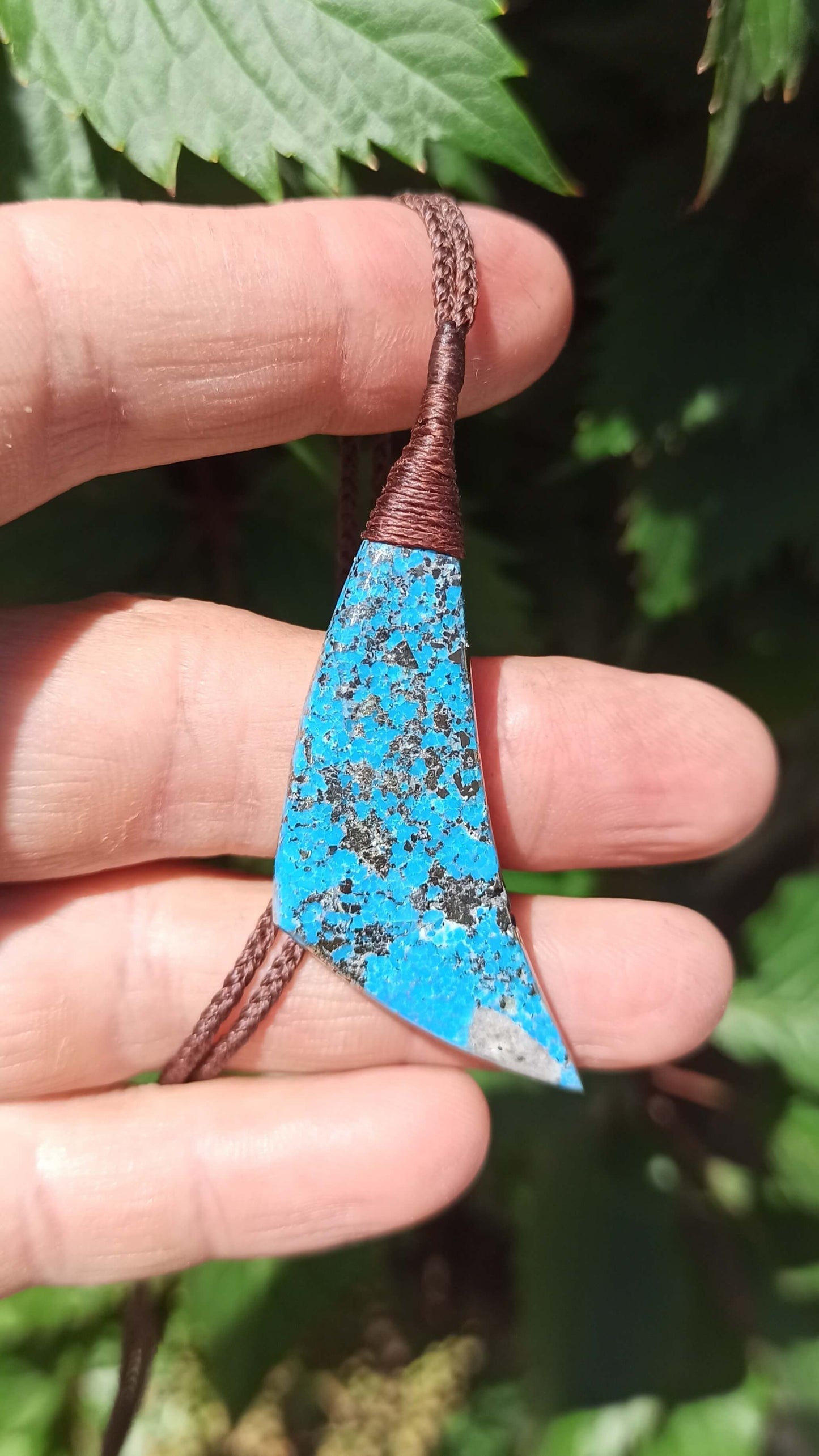 Pendentif Turquoise Perse avec inclusions de Pyrite